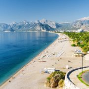 Konyaalti Beach In Antalya, Turkiye, Mediterranean Sea